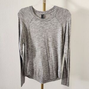 Athleta Sweatshirt Womens Size Small Heathered Gray Long Sleeve